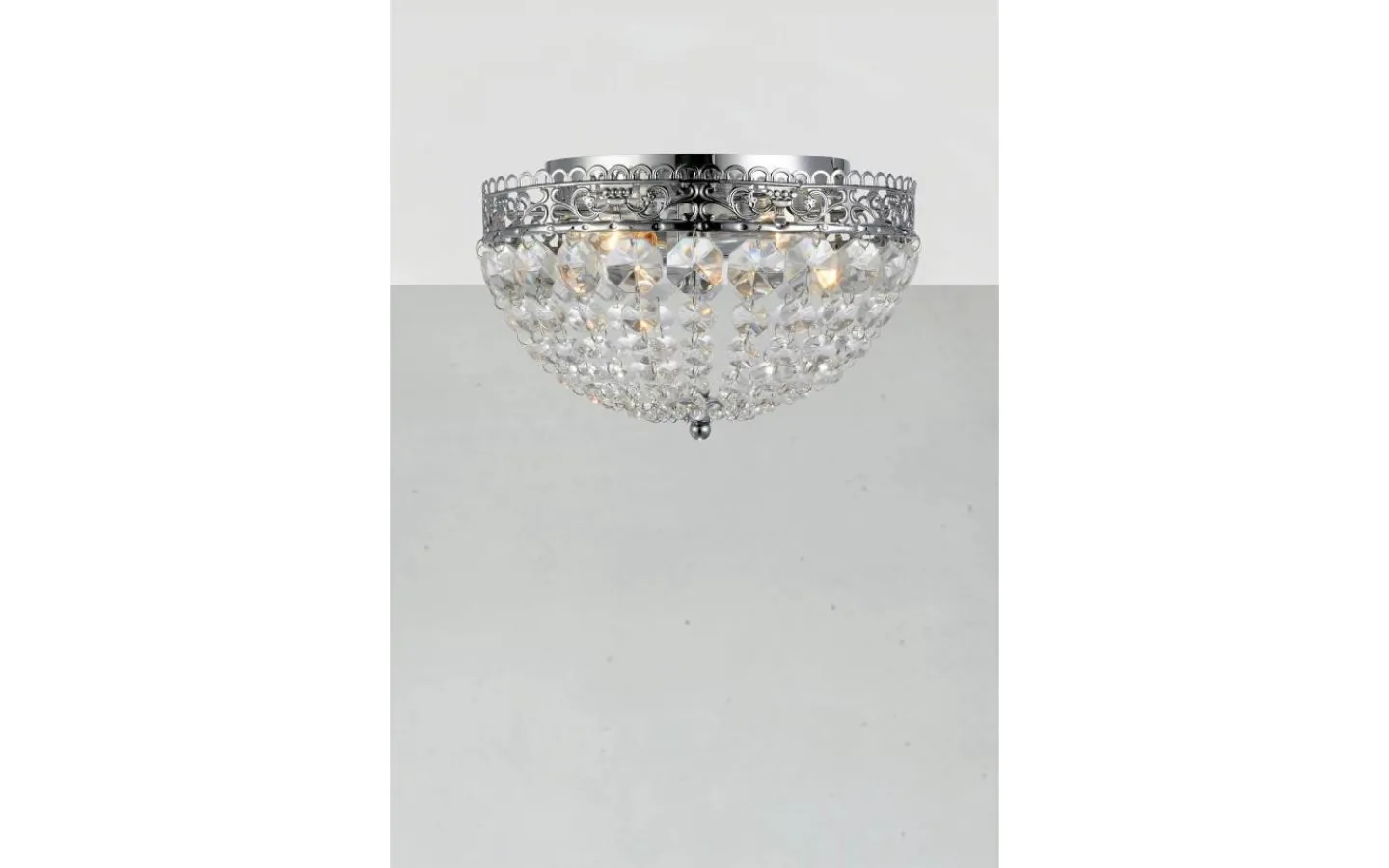 Kristallplafonder<Markslojd Saxholm Kristallplafond Krom 27cm 2xE14