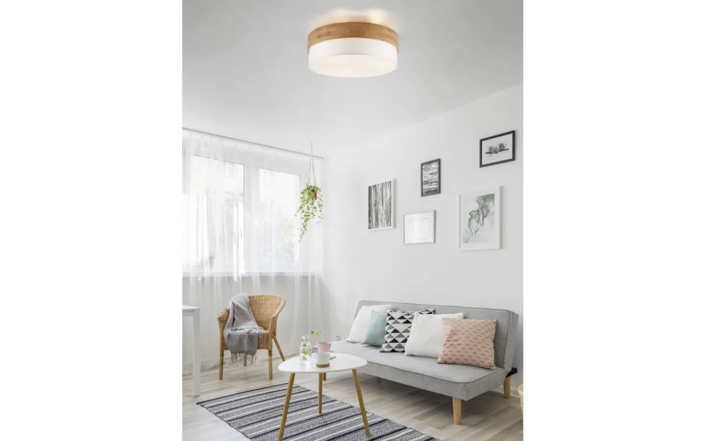 Trio Lighting Seasons Plafond 50cm E27 vit/trä* Plafonder