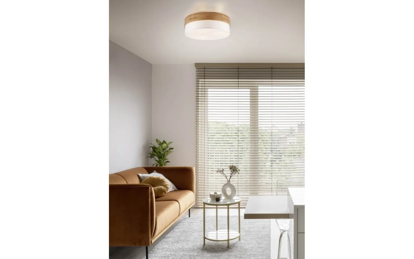 Trio Lighting Seasons Plafond 50cm E27 vit/trä* Plafonder