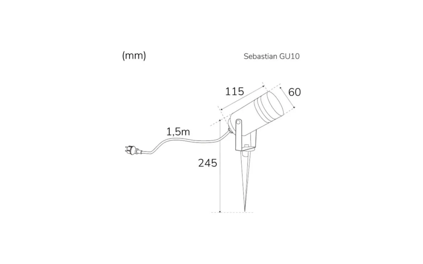 Llitt Sebastian Markspotlight GU10 Antracit IP65* Markbelysning
