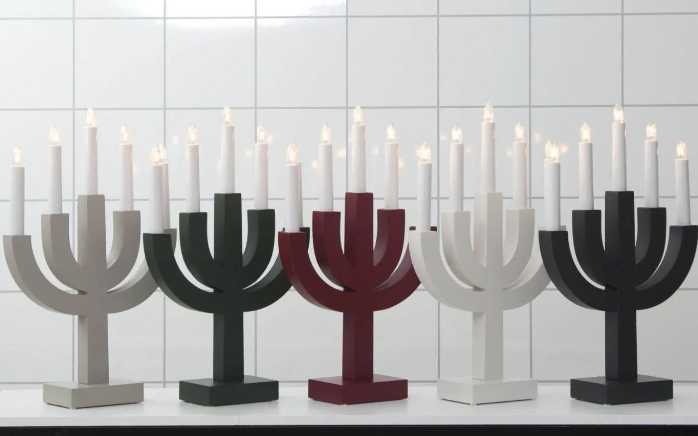 Selma Adventsljusstake Grå/Beige 40cm