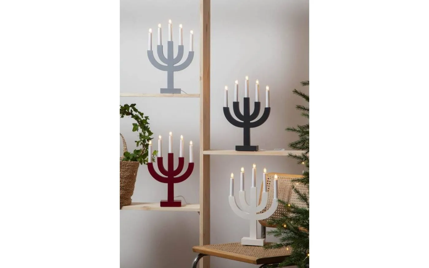 Selma Adventsljusstake Röd 40cm