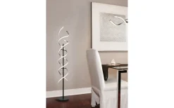 Trio Lighting Sequence Golvlampa LED borstad aluminium/mattsvart* Golvlampor