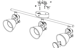 Eglo Seras Takspotlight 60cm GU10 LED 3000K 3x3W Svart* Avlånga Takspotlights|Takspot Med 3 Lampor