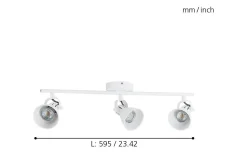 Avlånga Takspotlights|Takspot Med 3 Lampor<Eglo Seras Takspotlight 60cm GU10 LED 3000K 3x3W Vit