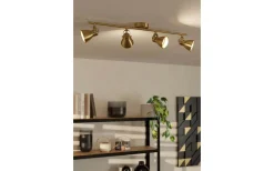 Avlånga Takspotlights|Takspot Med Minst 4 Lampor<Eglo Seras Takspotlight 77cm GU10 LED 3000K 4x3W Borstad Mässing
