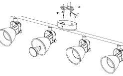 Eglo Seras Takspotlight 77cm GU10 LED 3000K 4x3W Svart* Avlånga Takspotlights|Takspot Med Minst 4 Lampor