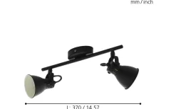 Avlånga Takspotlights|Takspot Med 2 Lampor<Eglo Seras Takspotlight 37cm GU10 LED 3000K 2x3W Svart