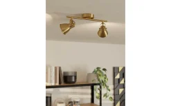 Eglo Seras Takspotlight 37cm GU10 LED 3000K 2x3W Borstad Mässing* Avlånga Takspotlights|Takspot Med 2 Lampor