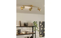 Eglo Seras Takspotlight 60cm GU10 LED 3000K 3x3W Borstad Mässing* Avlånga Takspotlights|Takspot Med 3 Lampor