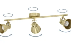 Eglo Seras Takspotlight 60cm GU10 LED 3000K 3x3W Borstad Mässing* Avlånga Takspotlights|Takspot Med 3 Lampor