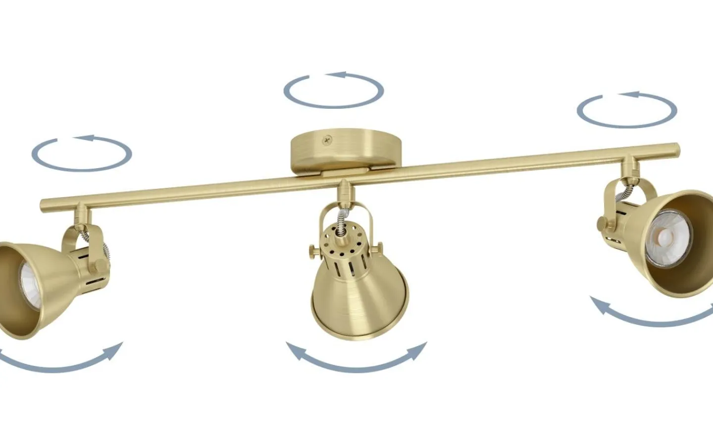 Eglo Seras Takspotlight 60cm GU10 LED 3000K 3x3W Borstad Mässing* Avlånga Takspotlights|Takspot Med 3 Lampor