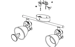 Seras Takspotlight 37cm GU10 LED 3000K 2x3W Antik Nickel