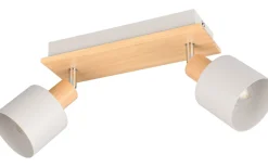 Trio Lighting Shanti Spotlight 2-delad E14 varmgrå/trä* Takspot Med 2 Lampor
