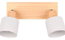 Trio Lighting Shanti Spotlight 2-delad E14 varmgrå/trä* Takspot Med 2 Lampor