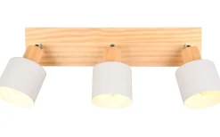 Trio Lighting Shanti Spotlight 3-delad E14 varmgrå/trä* Avlånga Takspotlights|Takspot Med 3 Lampor