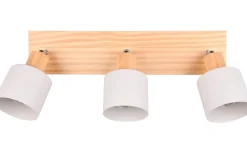 Trio Lighting Shanti Spotlight 3-delad E14 varmgrå/trä* Avlånga Takspotlights|Takspot Med 3 Lampor