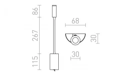 Rendl Show Vägglampa Vit/Krom LED 3W 3000K* Sovrum|Läslampor