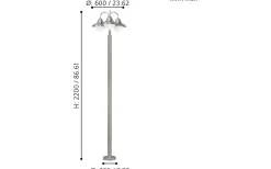 Kompletta Stolplyktor<Eglo Sidney Stolplykta 2,2m Rostfritt Stål IP44