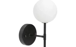 Badrumslampor Vägg<PR Home Sigma Vägglampa 25cm Svart/Opal