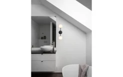 Badrumslampor Vägg<PR Home Sigma Vägglampa 49cm Svart/Opal