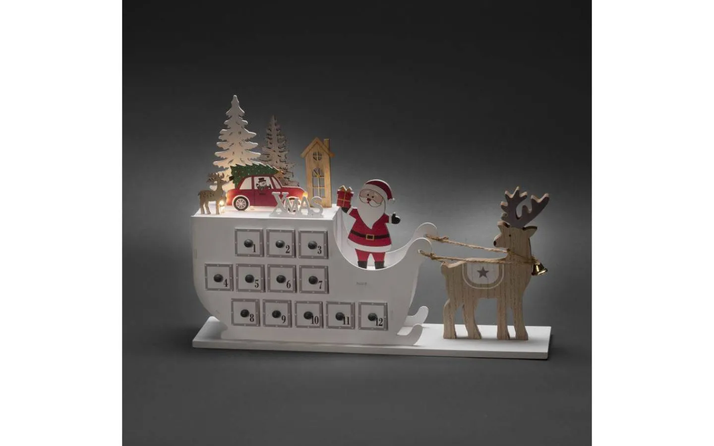 Batteri Julpynt Inomhus<Konstsmide Siluett Kalender 32cm