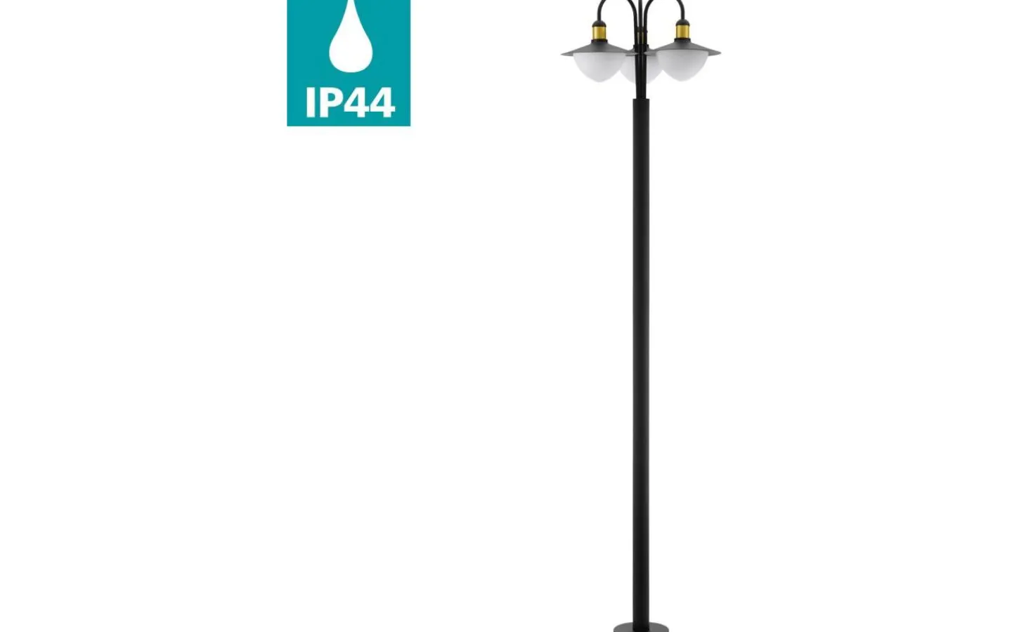Eglo Sirmione Stolplykta 2,2m Svart/Guld IP44* Kompletta Stolplyktor