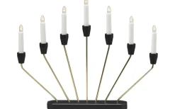 Siw Adventsljusstake 7L Svart/Mässing 38cm