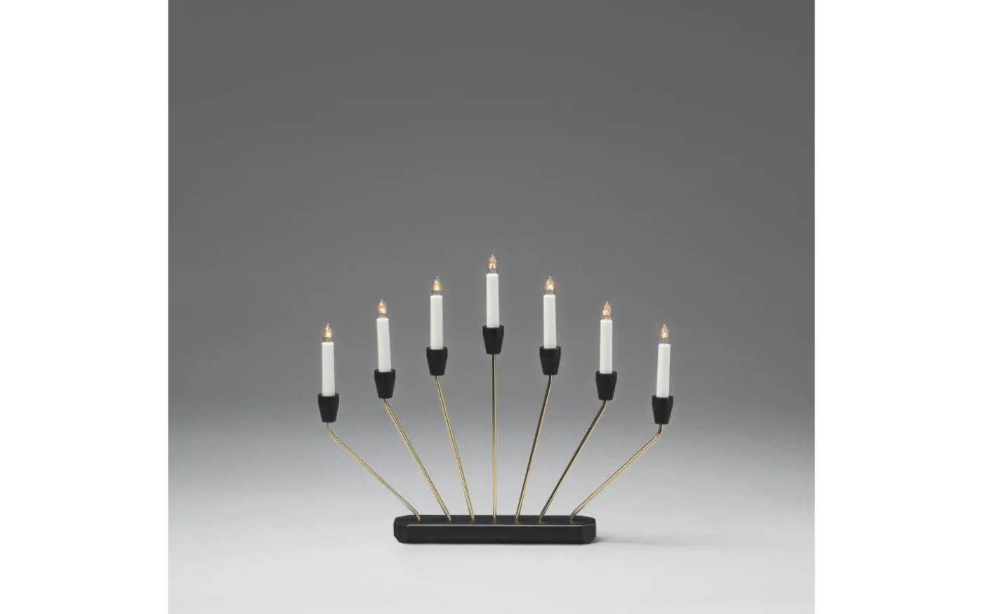 Siw Adventsljusstake 7L Svart/Mässing 38cm