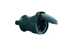 Skarvuttag, Med lock, Svart, IP44