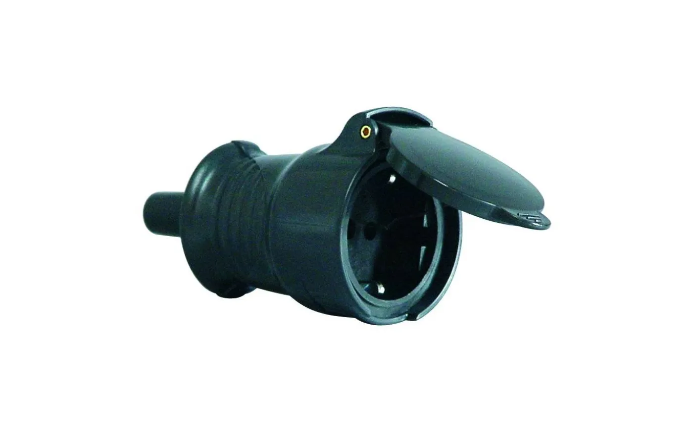 Skarvuttag, Med lock, Svart, IP44