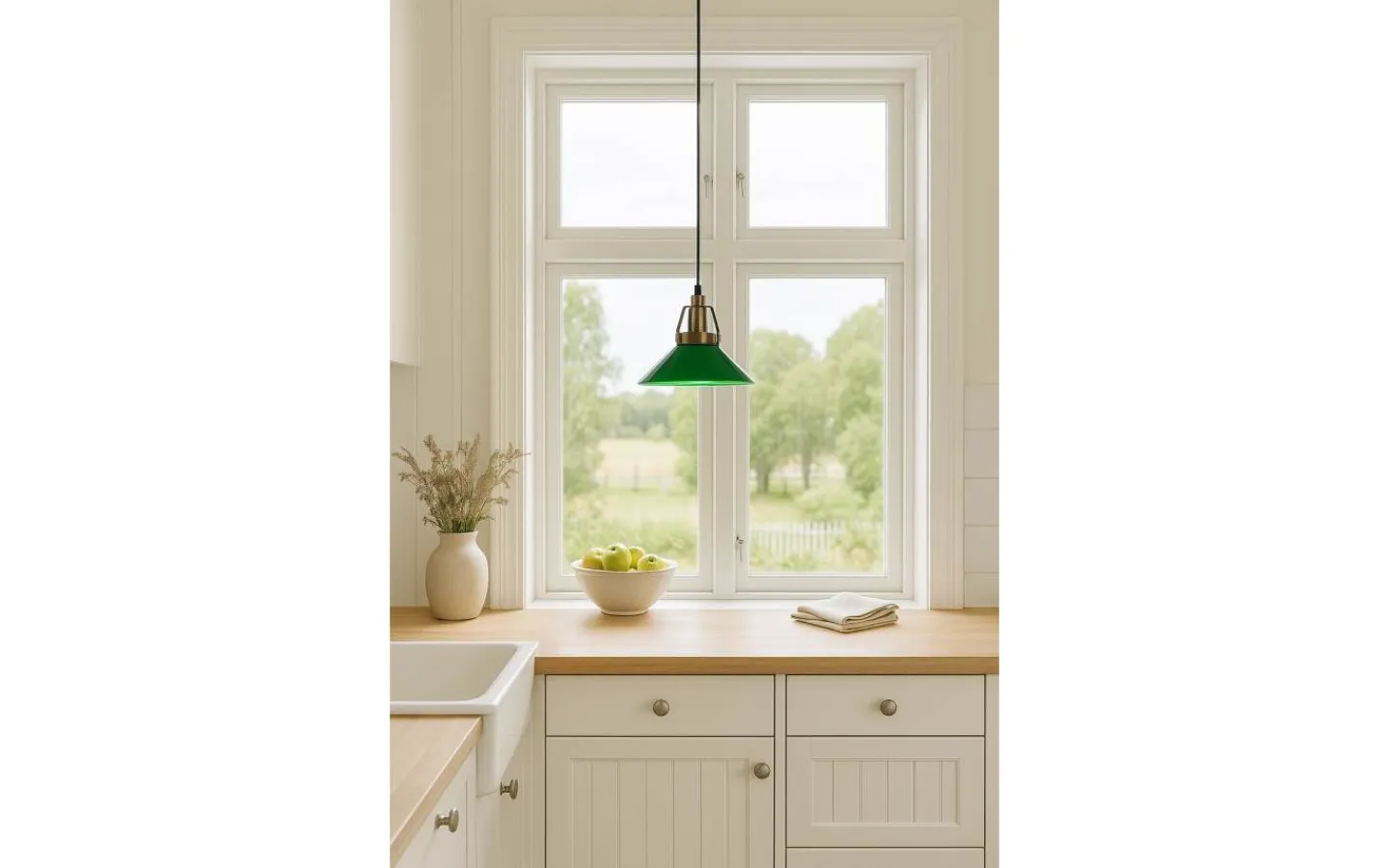 Cottex Skomakare Fönsterlampa 20cm Antik/Grön* Fönsterlampor