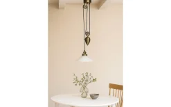 Skomakare Hisslampa 37cm E27 Antik/Vit