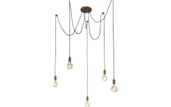 Stora Taklampor Ø70-150 Cm<Trio Lighting Sladdpendel 5-delat E27 antikkoppar