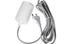 Star Trading Sladdställ E27 Slim 3,5m Vit/Grå* Sladdställ Med Sockel