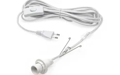 Sladdställ E14 Textil 5m med Brytare Vit