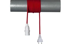 Visa Alla Julstjärnor|Julstjärnor Utan Sladd<Star Trading Sladdställ Lacy E14 Textilkabel 3,5m Röd