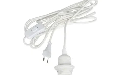 Sladdställ 3,5m E27 med brytare Vit Textil