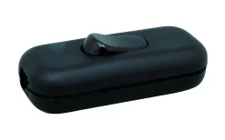 Sladdströmställare, 1-Pol, Ojordad, Svart