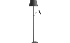 Belid Slender Golvlampa 150cm exkl. skärm Svartstruktur/Mässing* Golvläslampor