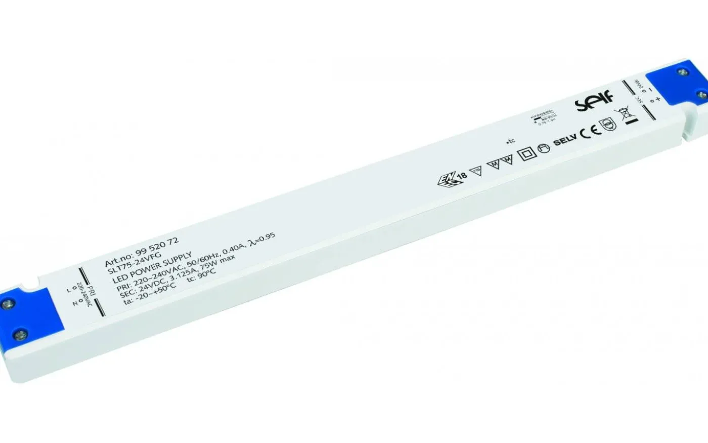 Slim LED-driver, konstantspänning, 24V