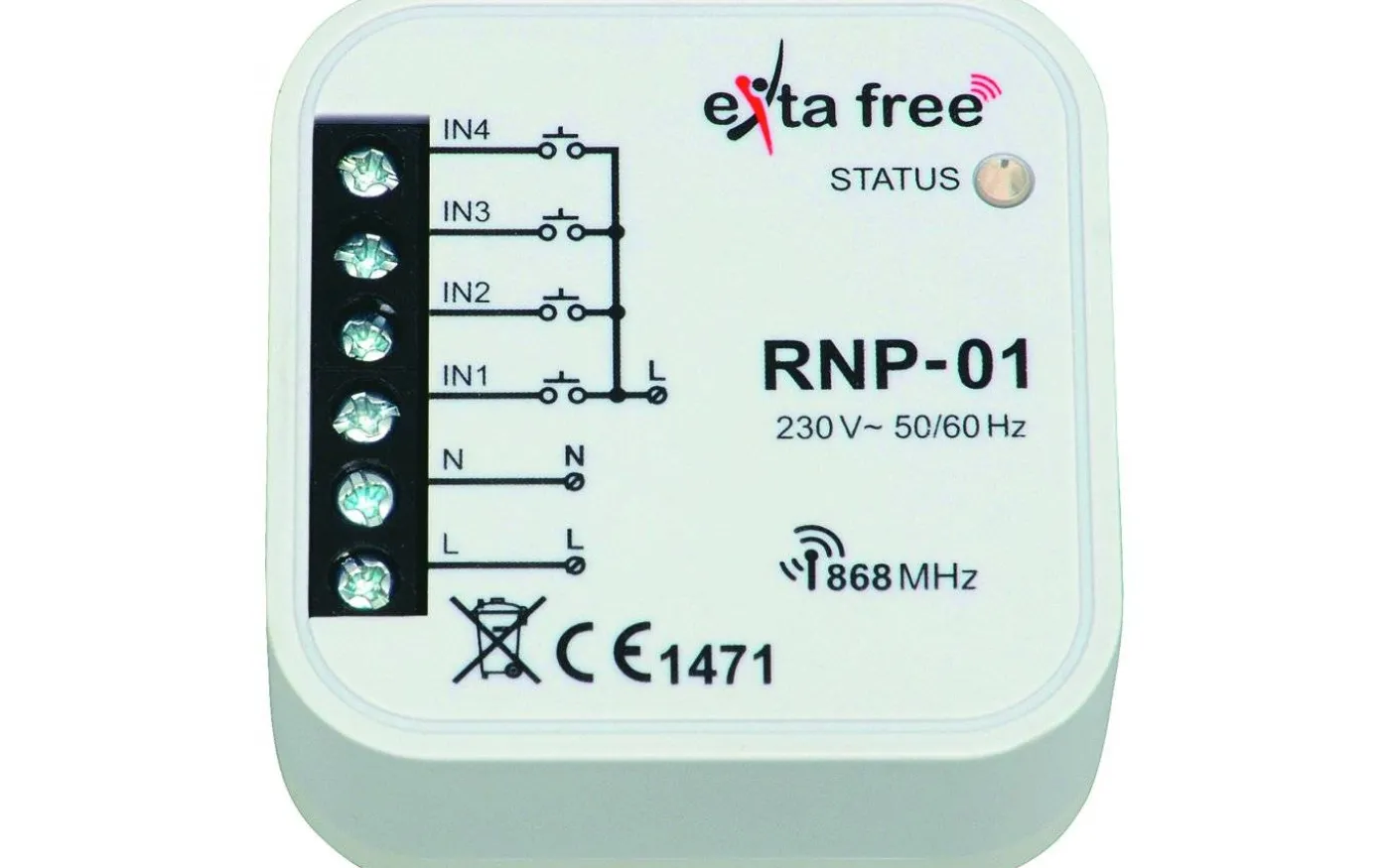 Sändare, 4-kanal, 868,32MHz, 230V