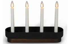 Konstsmide Snöängel Adventsljusstake 23cm Svart/Valnöt* Visa Alla Adventsljusstakar|Adventsljusstakar 0-30 Cm