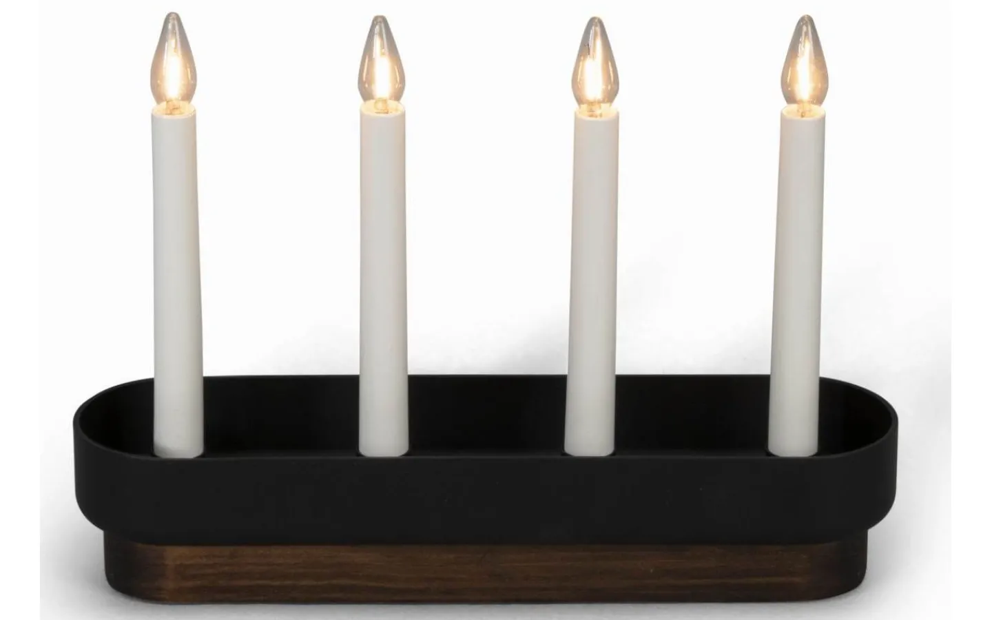 Konstsmide Snöängel Adventsljusstake 23cm Svart/Valnöt* Visa Alla Adventsljusstakar|Adventsljusstakar 0-30 Cm