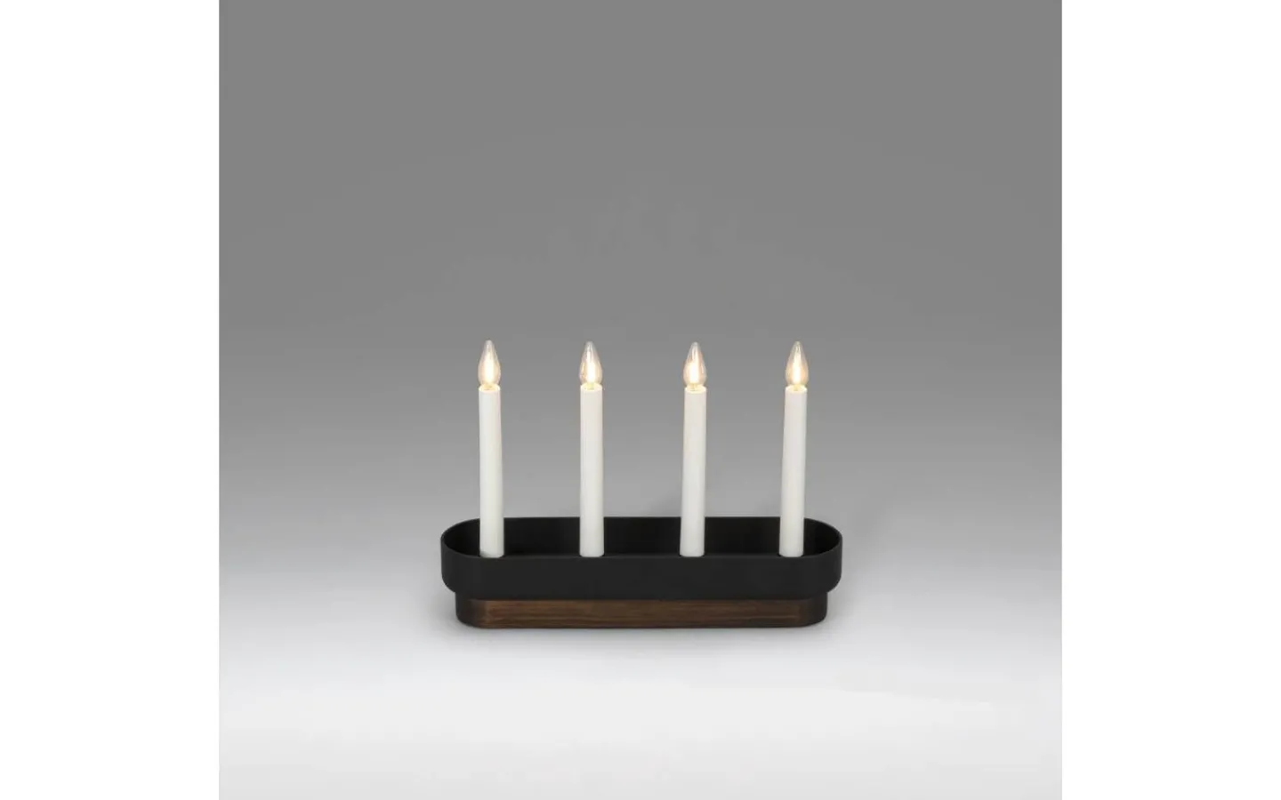 Konstsmide Snöängel Adventsljusstake 23cm Svart/Valnöt* Visa Alla Adventsljusstakar|Adventsljusstakar 0-30 Cm