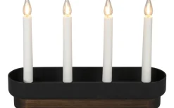 Konstsmide Snöängel Adventsljusstake 23cm Svart/Valnöt* Visa Alla Adventsljusstakar|Adventsljusstakar 0-30 Cm