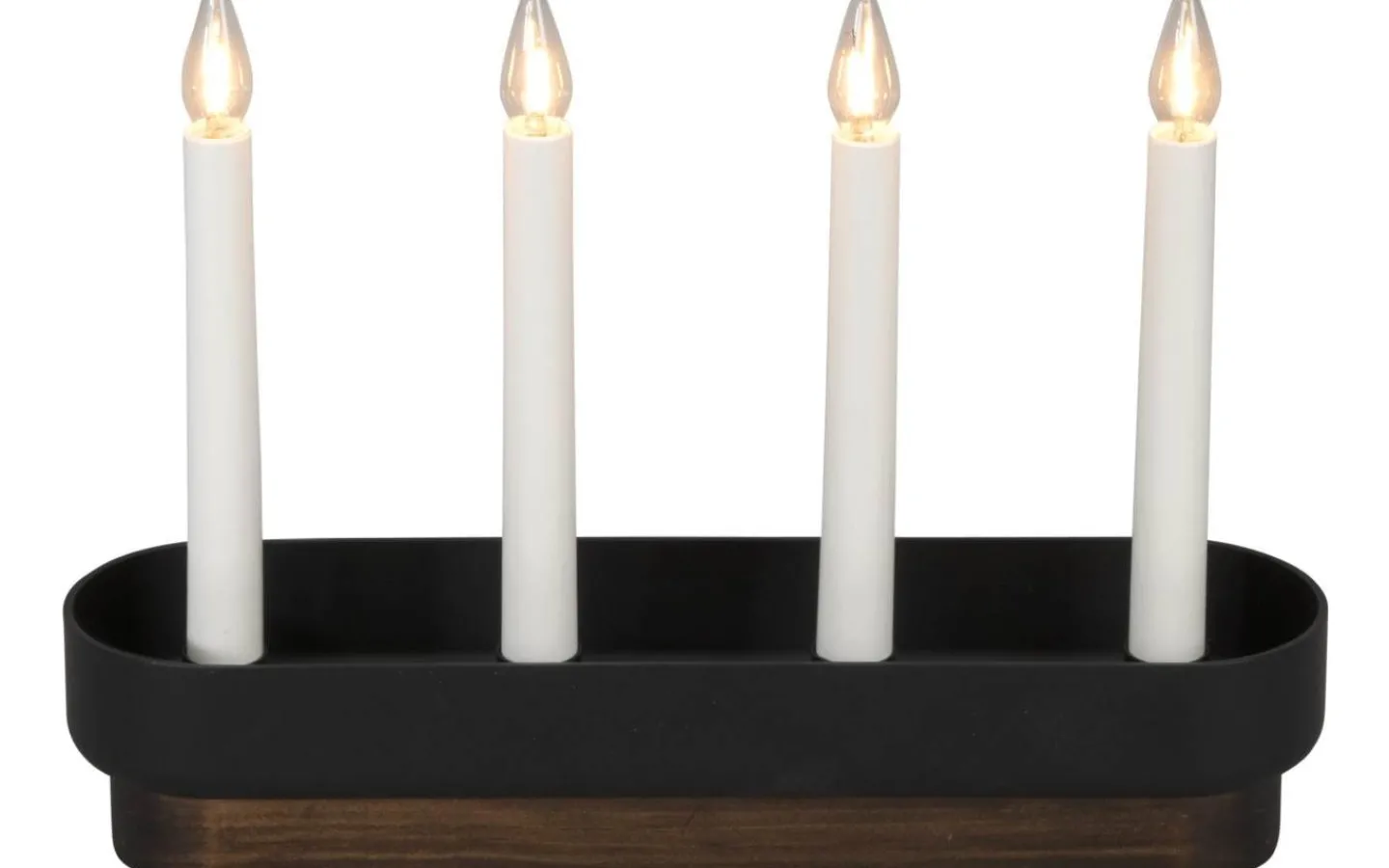 Konstsmide Snöängel Adventsljusstake 23cm Svart/Valnöt* Visa Alla Adventsljusstakar|Adventsljusstakar 0-30 Cm