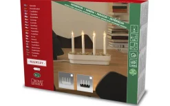 Konstsmide Snöängel Adventsljusstake 23cm Svart/Valnöt* Visa Alla Adventsljusstakar|Adventsljusstakar 0-30 Cm