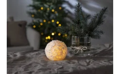 Star Trading Snowball Batteridrivet Blockljus 9cm Vit* Blockljus Inomhus|Blockljus Inomhus