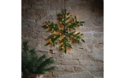 Snowflake Batteridriven Krans 63cm LED Grön IP44